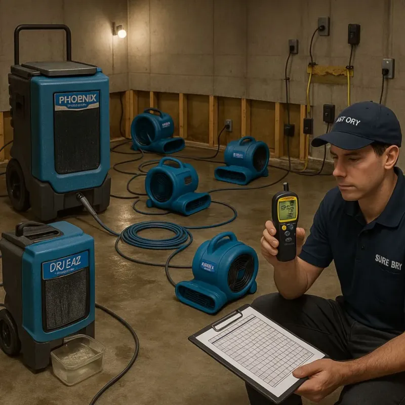 Structural Drying and Dehumidification process in Pewaukee, WI